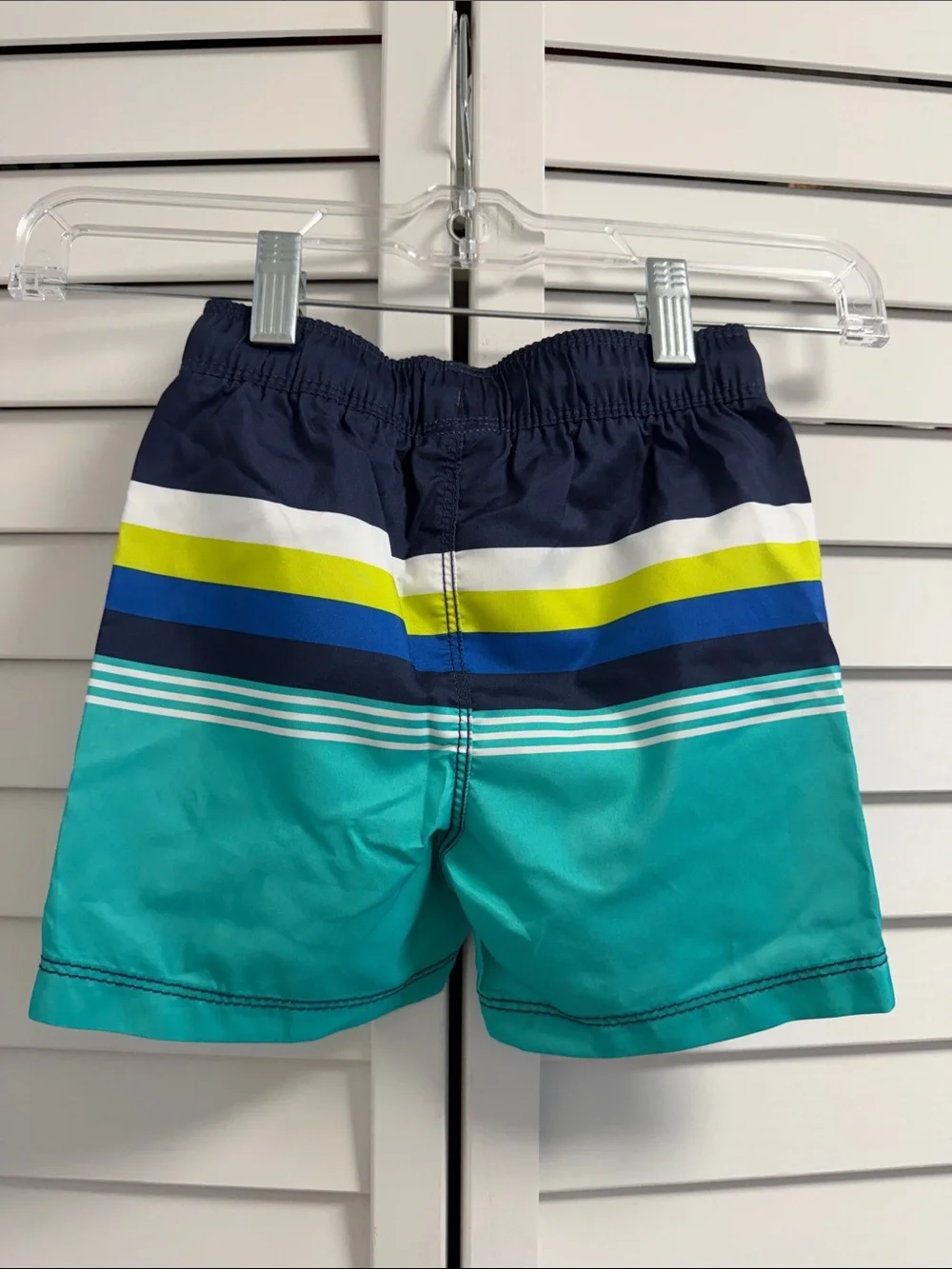 Old Navy Toddler Boys Colorful Striped Lined Swim Trunks NWT 18-24M UPF50